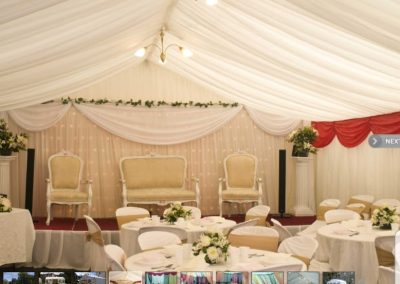 white marquee with white interior